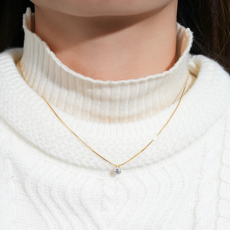 Naszyjnik z moissanitem 925 Srebro Próby – Certyfikowany, Różne Rozmiary, Ekskluzywny Prezent