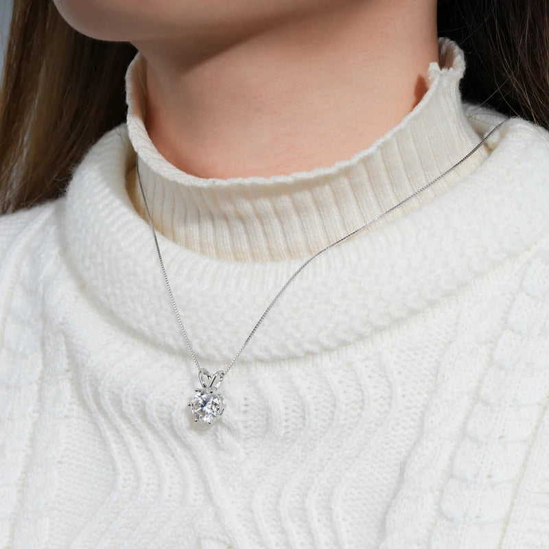 Naszyjnik z moissanitem 925 Srebro Próby – Certyfikowany, Różne Rozmiary, Ekskluzywny Prezent