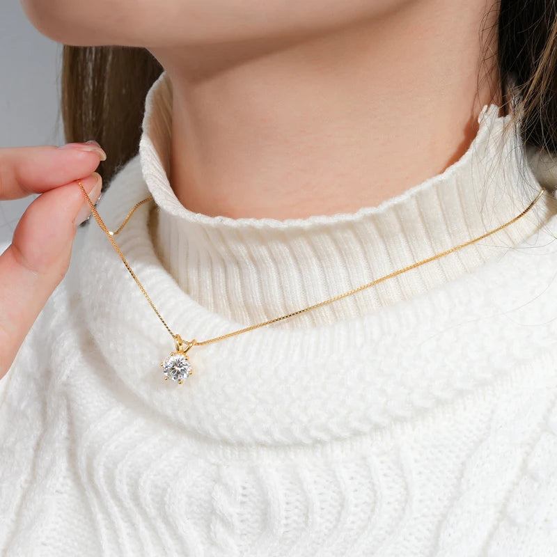 Naszyjnik z moissanitem 925 Srebro Próby – Certyfikowany, Różne Rozmiary, Ekskluzywny Prezent