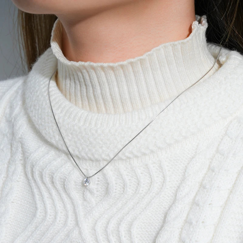 Naszyjnik z moissanitem 925 Srebro Próby – Certyfikowany, Różne Rozmiary, Ekskluzywny Prezent