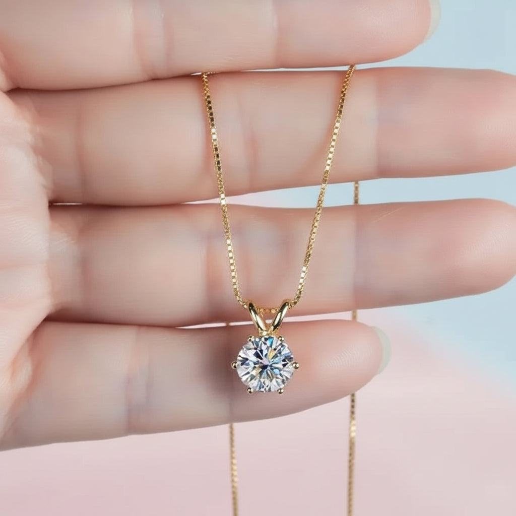 Naszyjnik z moissanitem 925 Srebro Próby – Certyfikowany, Różne Rozmiary, Ekskluzywny Prezent